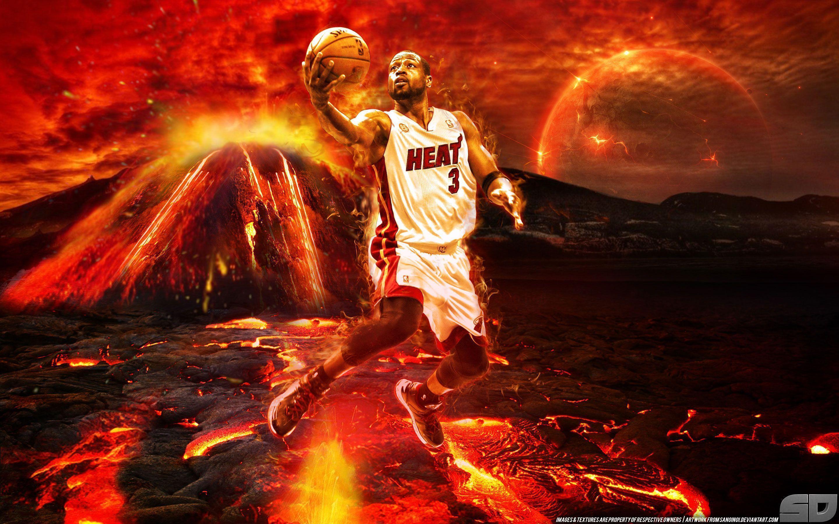 Dwyane Wade On Fire 2014 Wallpaper. Basketball Wallpaper at