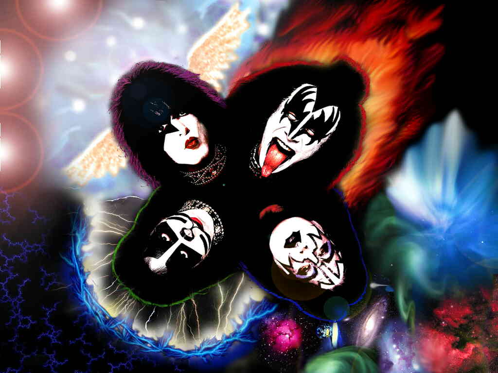Rock Band Kiss as a Background