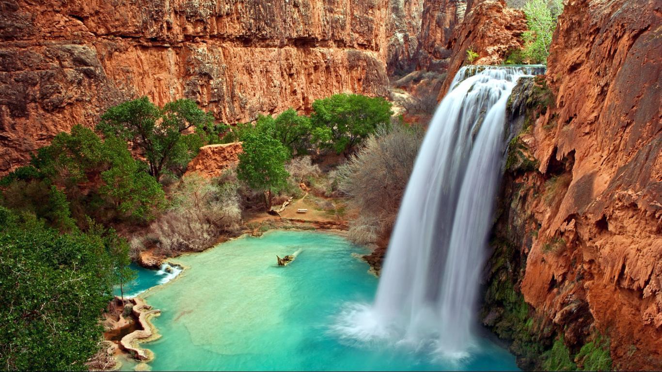 Arizona Waterfalls Desktop Wallpaper 1366x768 For 17 19 Inch