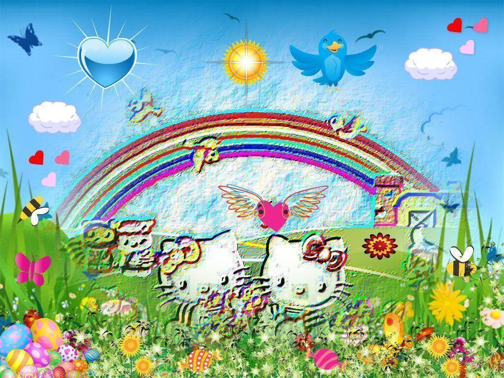 Hello Kitty And Mimi Happy Easter Wallpaper 2 By Blood Soaked
