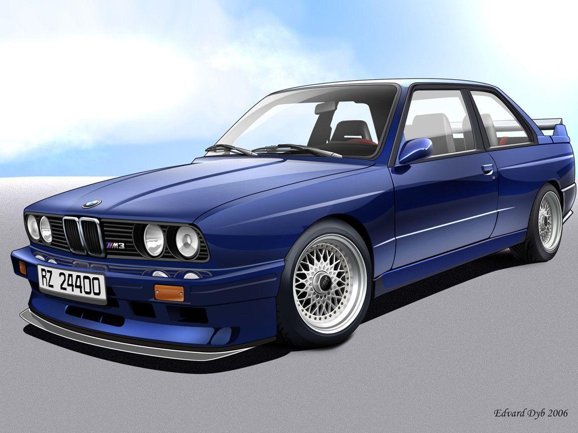 Full HD Wallpaper + Cars, BMW, by Edvard Dyb, E M Vectors, Blue