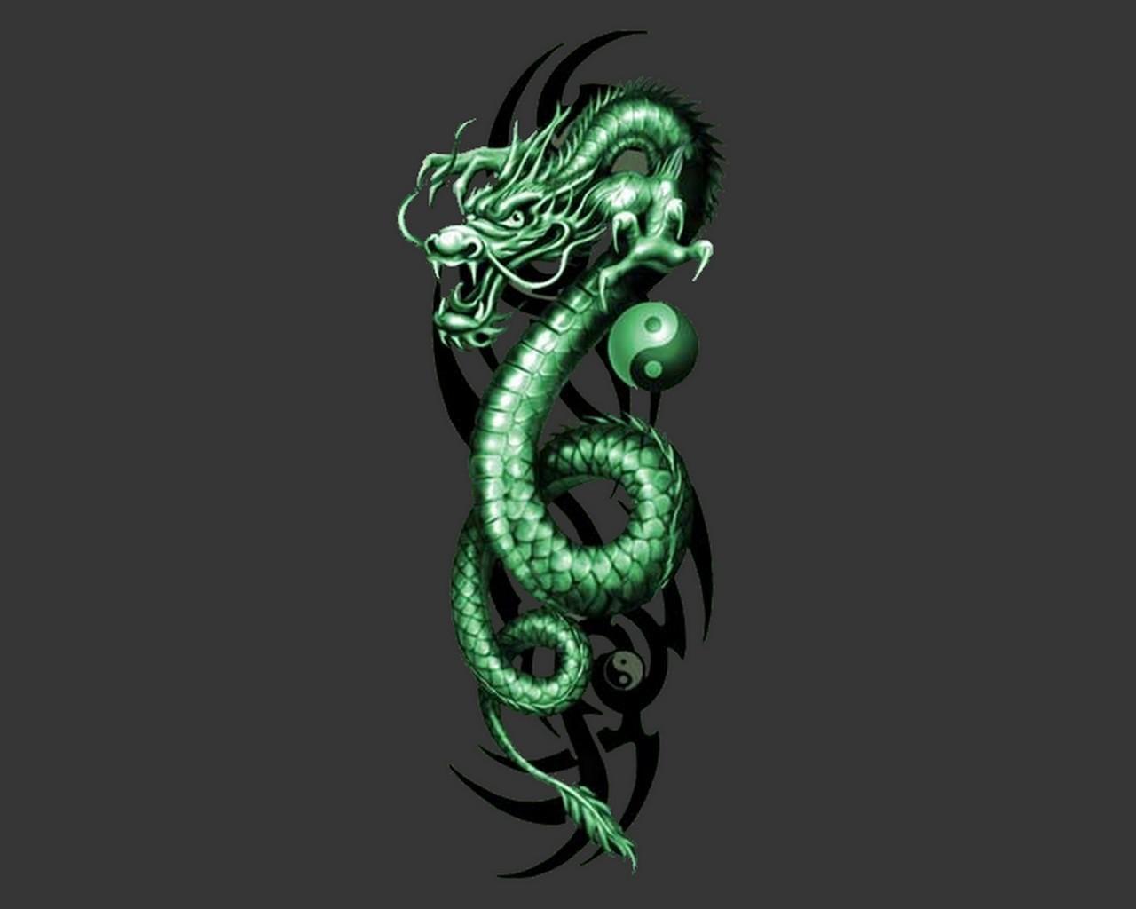 Green Dragon, Desktop and mobile wallpaper