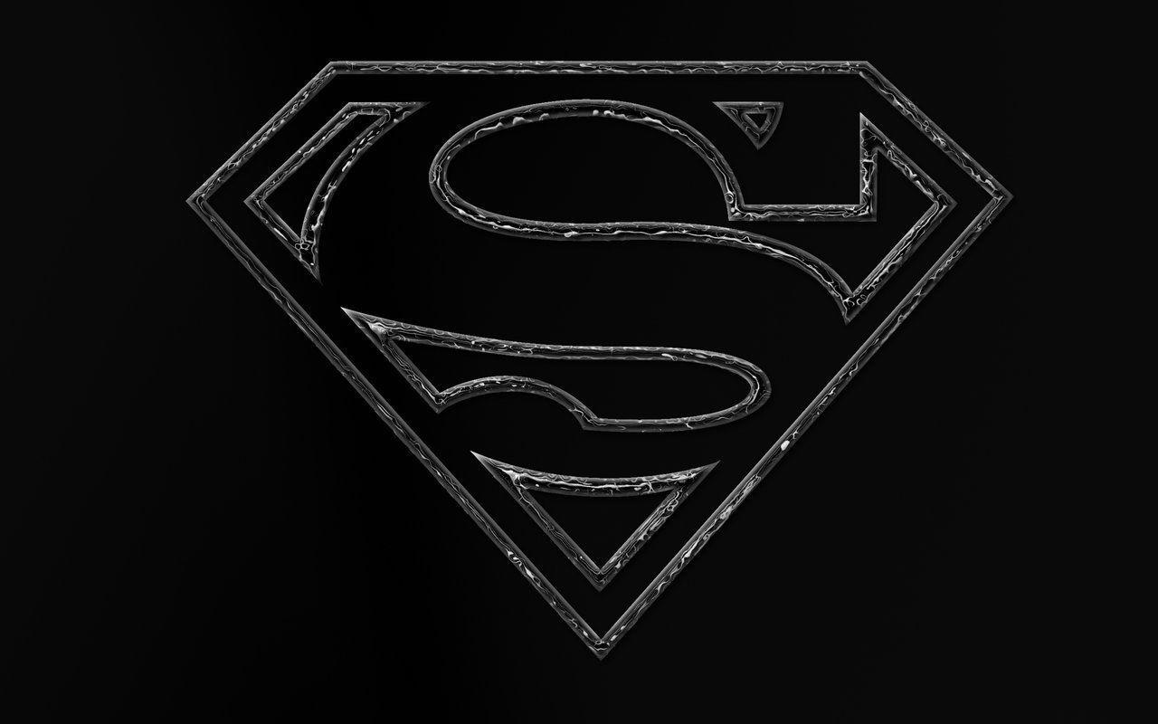 Wallpaper For > Black Superman Logo Wallpaper