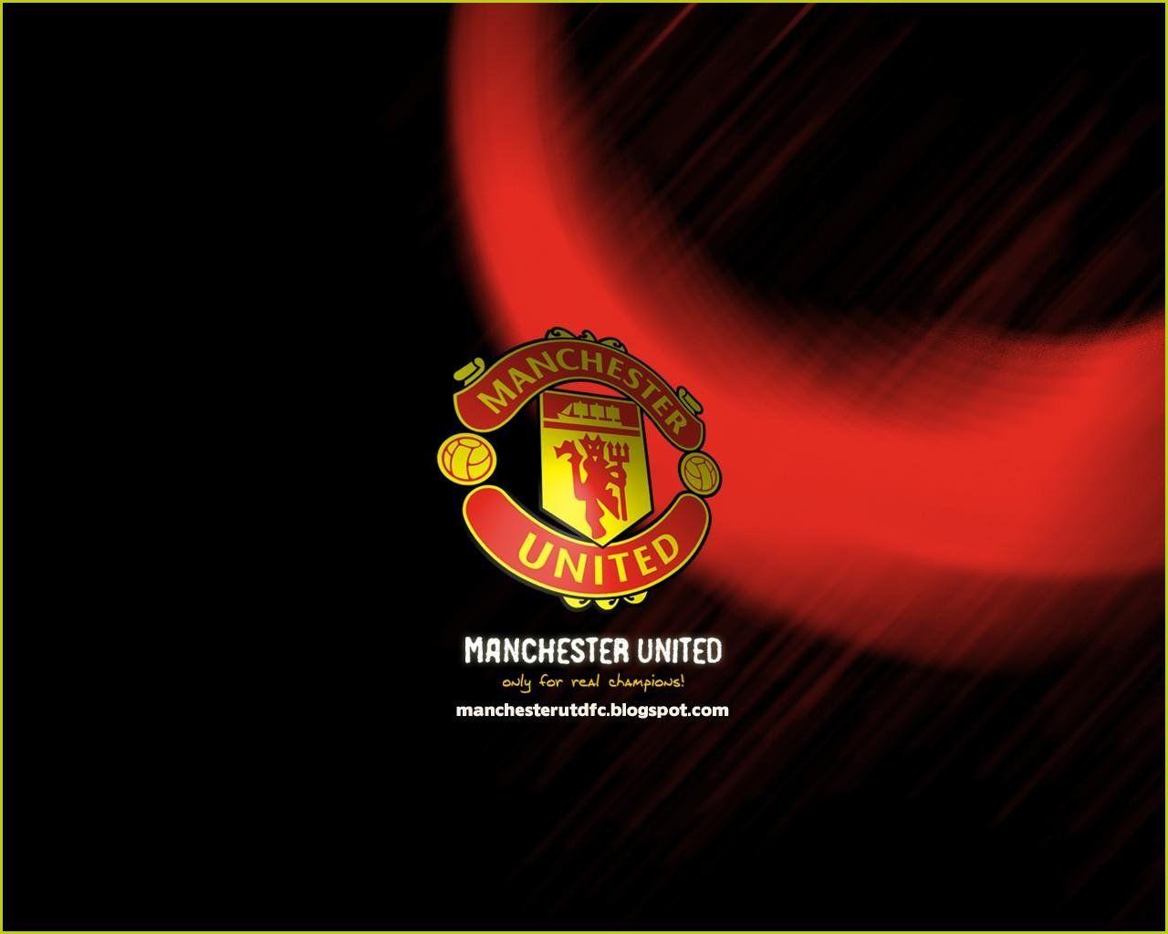 Manchester United Logo Wide HD Wallpaper For Desktop Background
