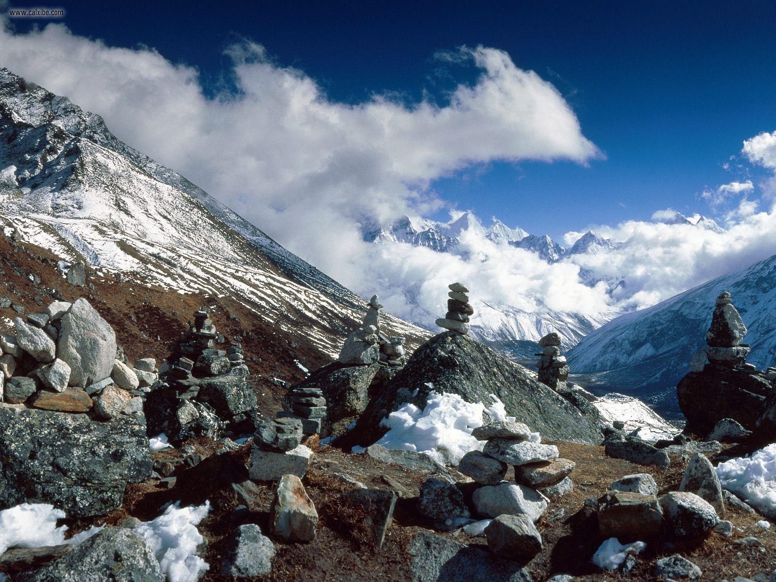 Khumbu Valley Himalaya Mountains Nepal Wallpaper HD Wallpaper