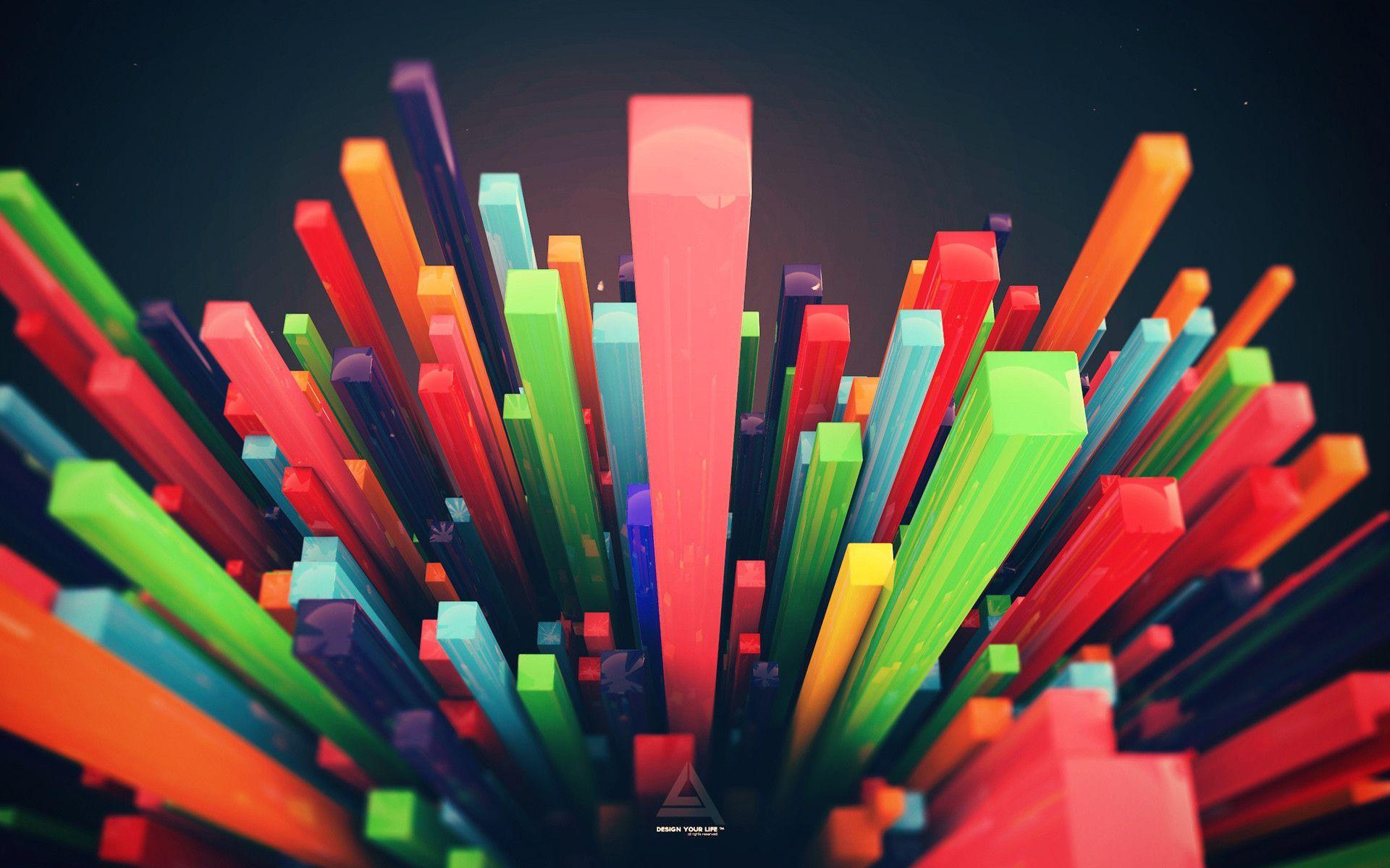 Colorful 3D Abstract Wallpaper Wallpaper 8746