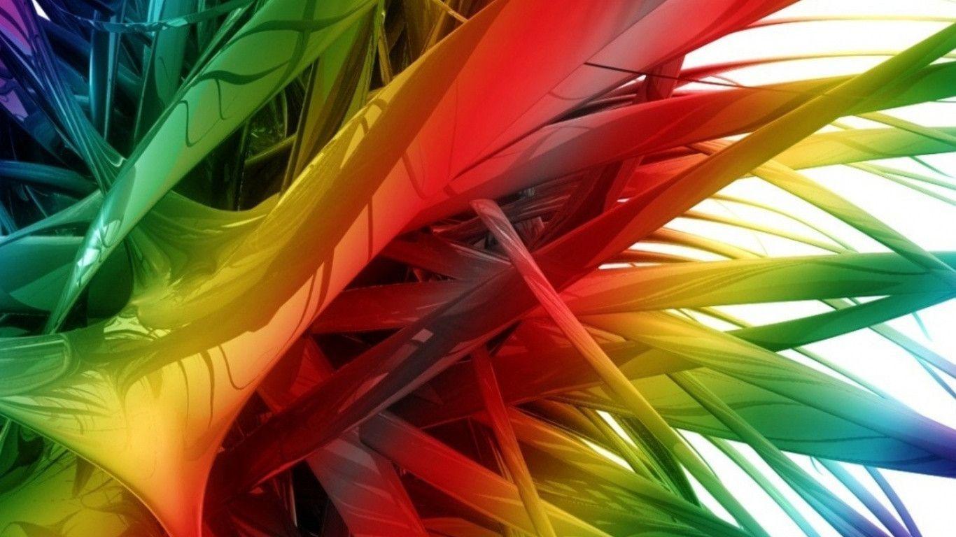 Multi Colored Feathers Desktop Wallpaper 1024x768