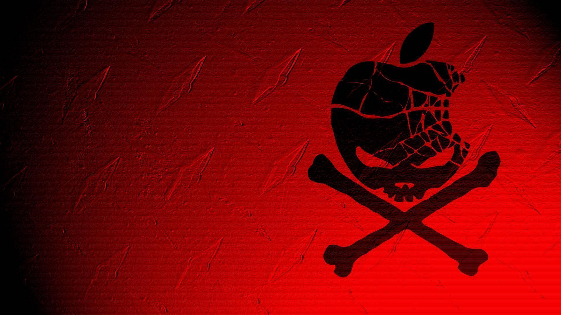 Wallpaper For > Black And Red Apple Wallpaper
