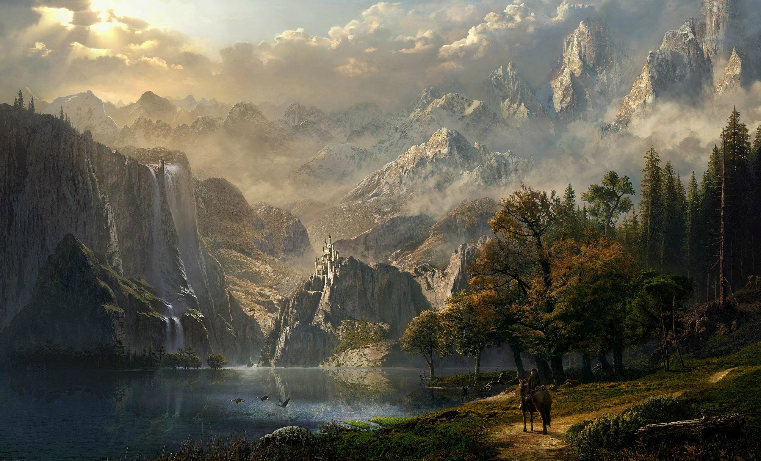 epic fantasy landscape wallpaper. vergapipe