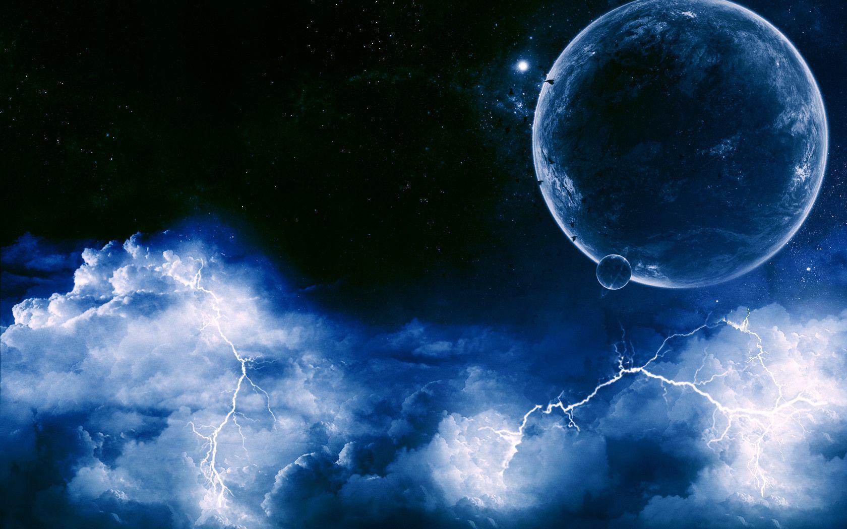 Download Lightning Storm In Space Wallpaper. Wallpaper Million