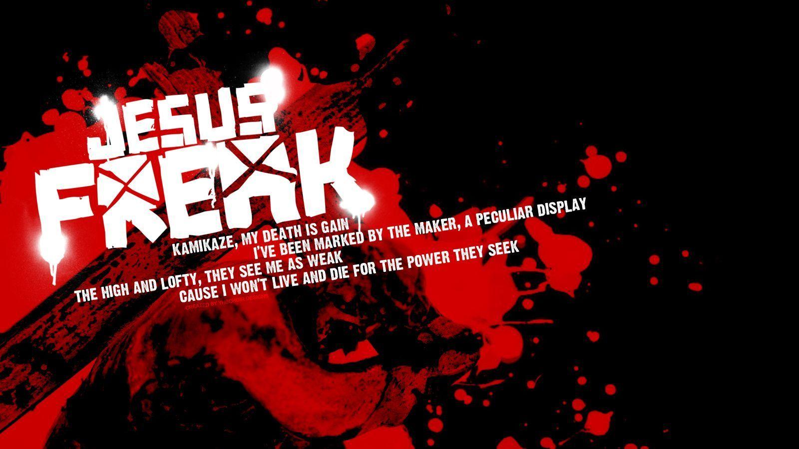 Christian Graphic: Jesus Freak Black And Red Wallpaper