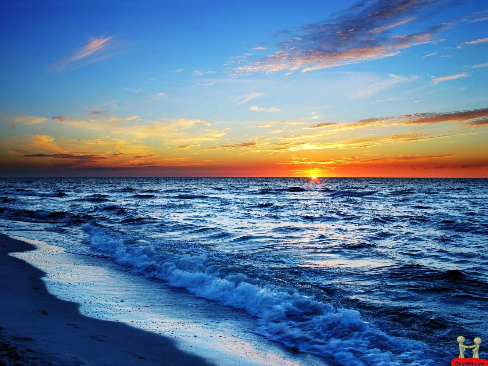 Beautiful Ocean Sunset Wallpaper Image & Picture