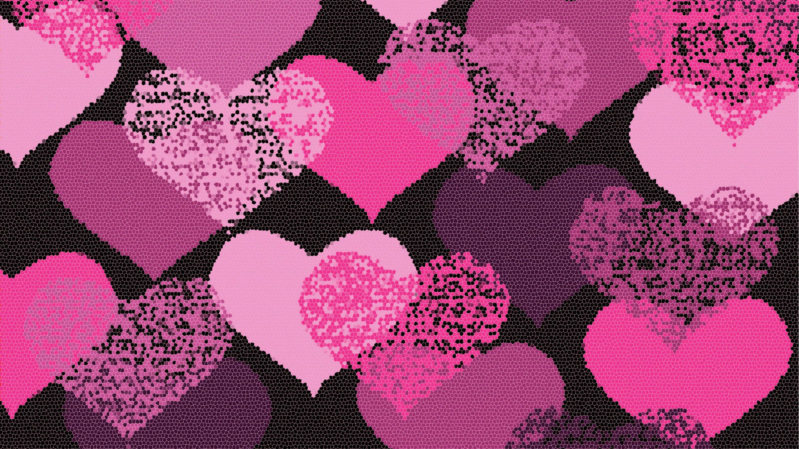 pink hearts wallpaper computer