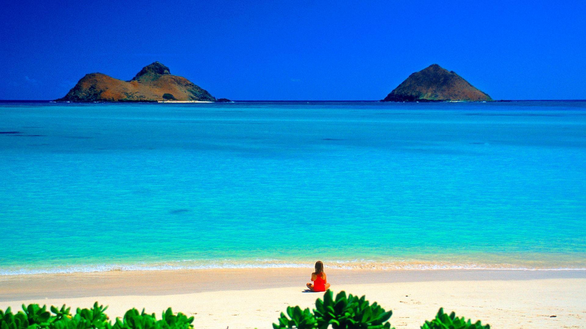 HD Little Girl On Lanikai Beach Hawaii Wallpaper. Download Free