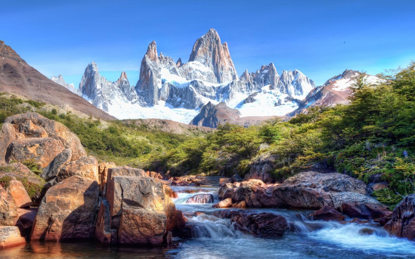 1440×900 Mountains And River Wallpaper Background HD 1080P Desktop