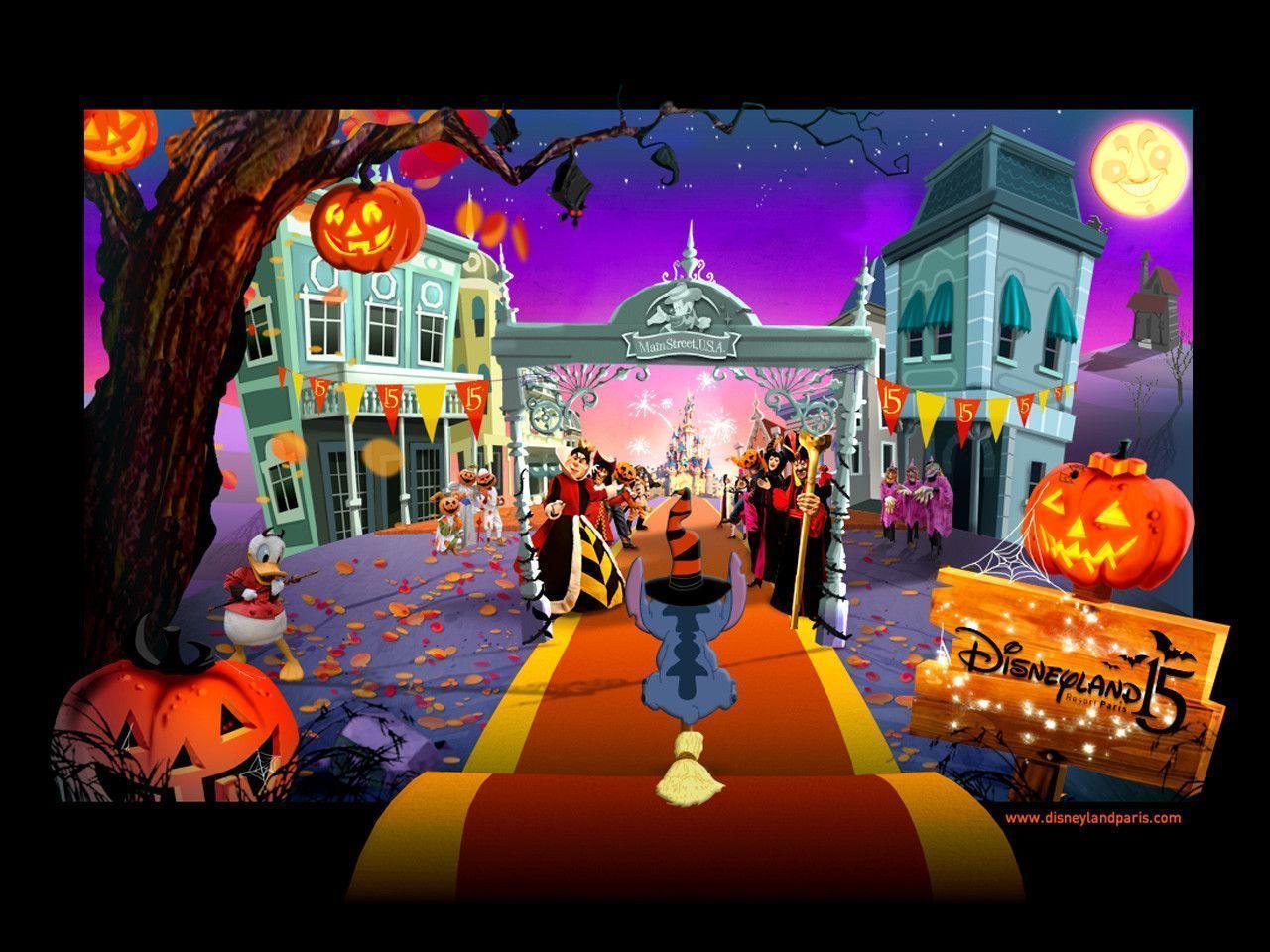 Wallpaper For > Disney Halloween Background Image