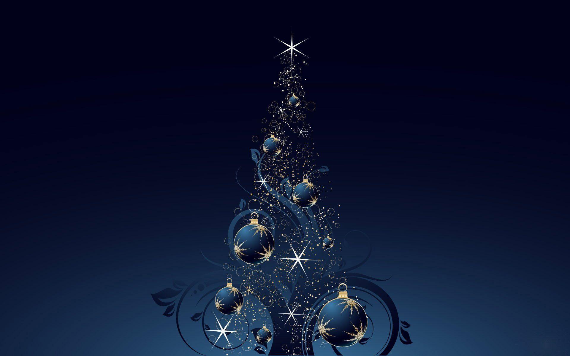 Dark Blue Christmas Tree Wallpaper Free Wallpaper