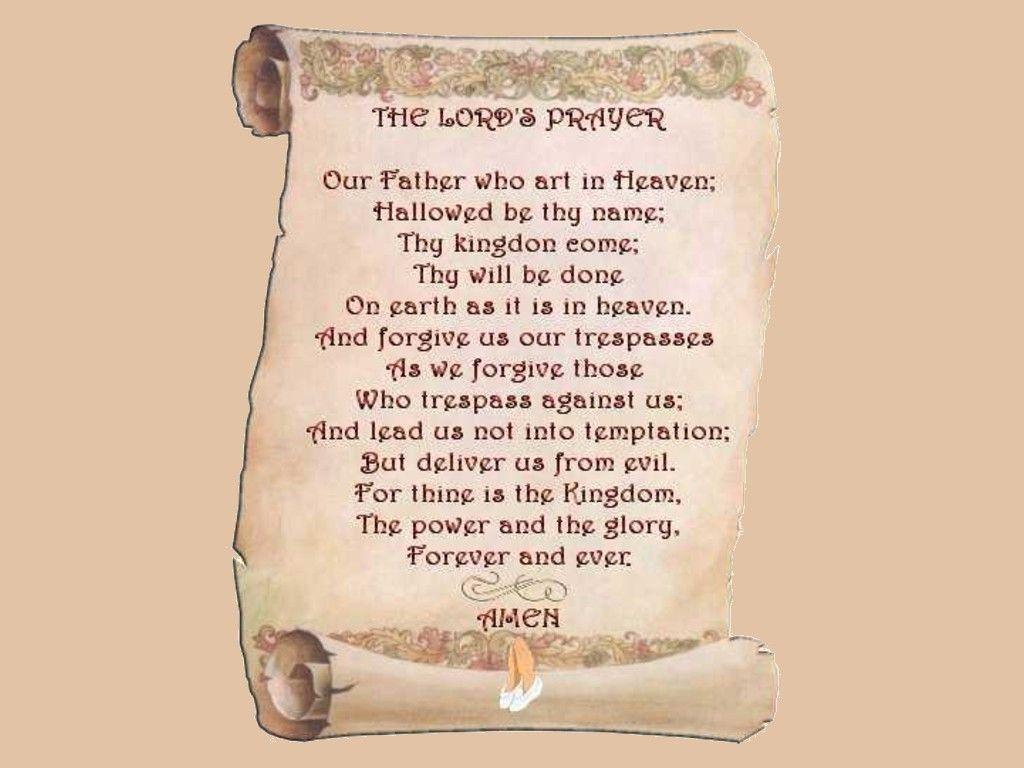 the lords prayer on a scroll