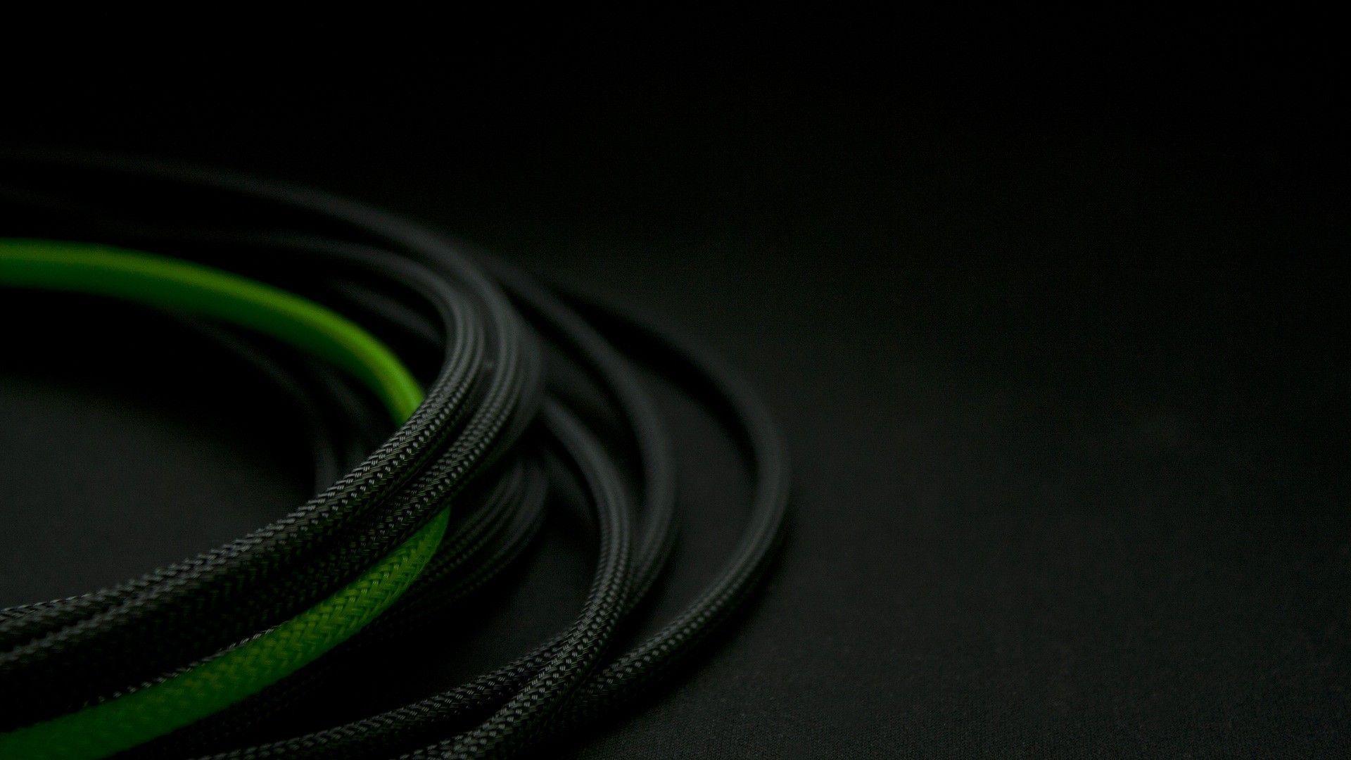 Green Black Cable Mesh Wallpaper