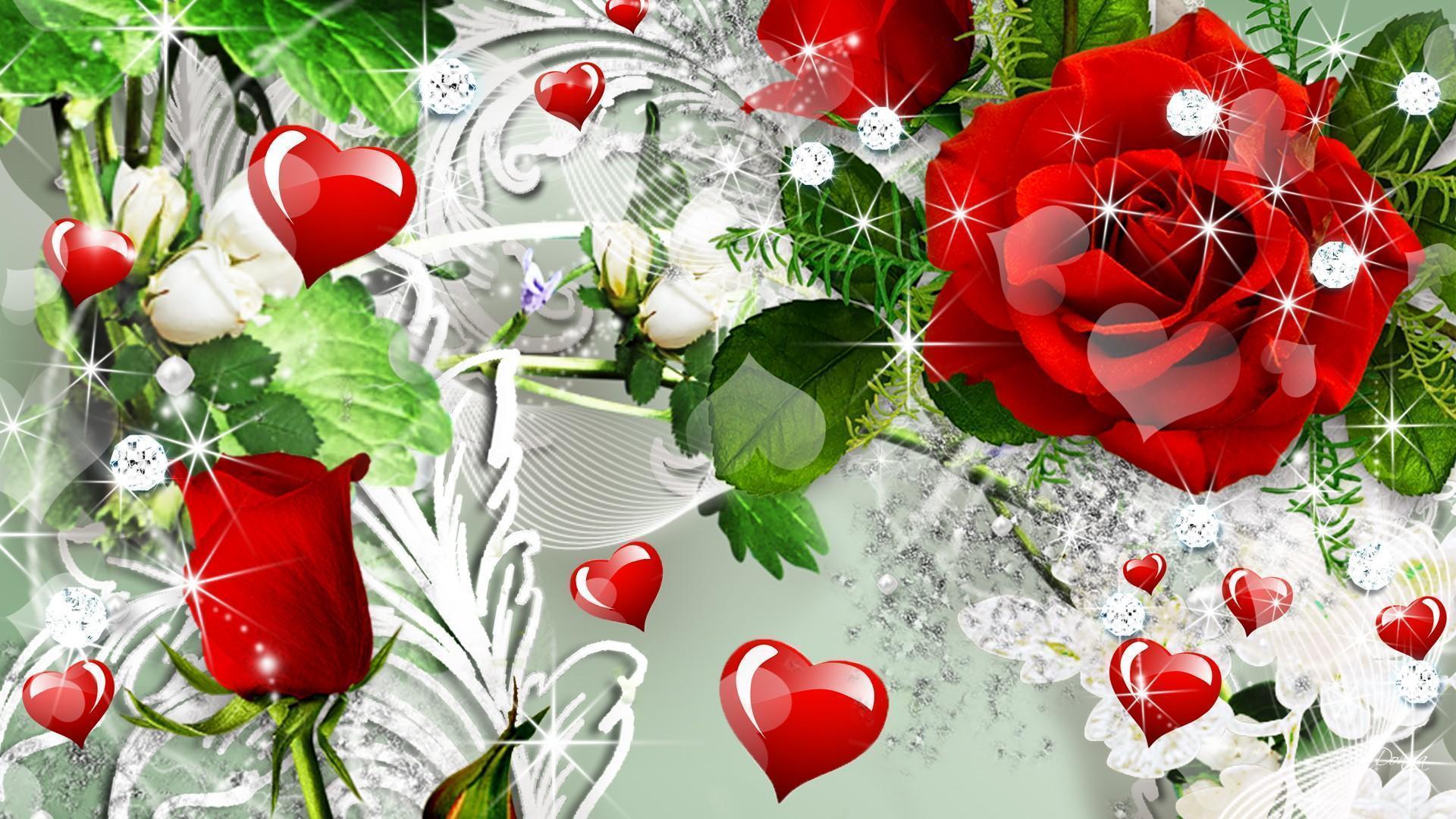 Wallpaper For > Red Rose Heart Background