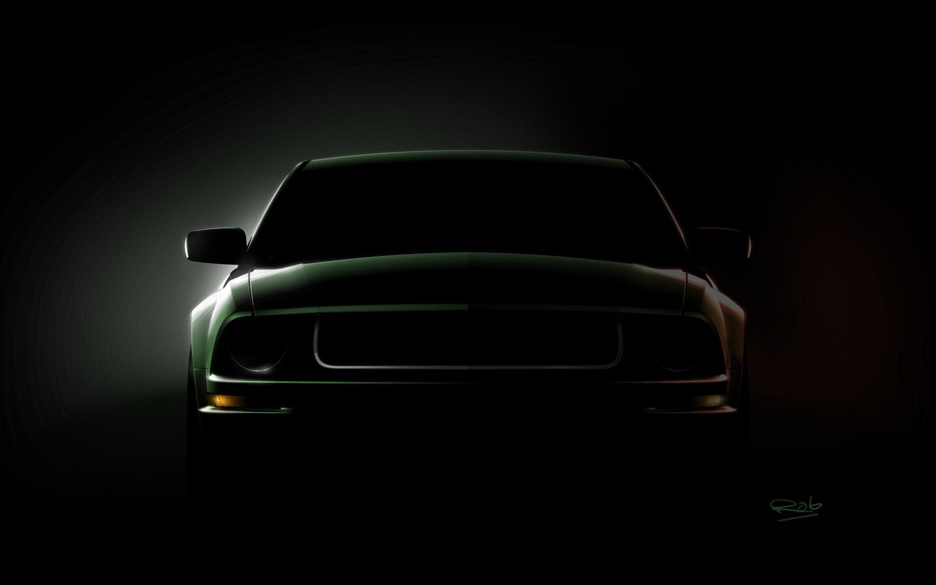 Mustang Logo Black Background