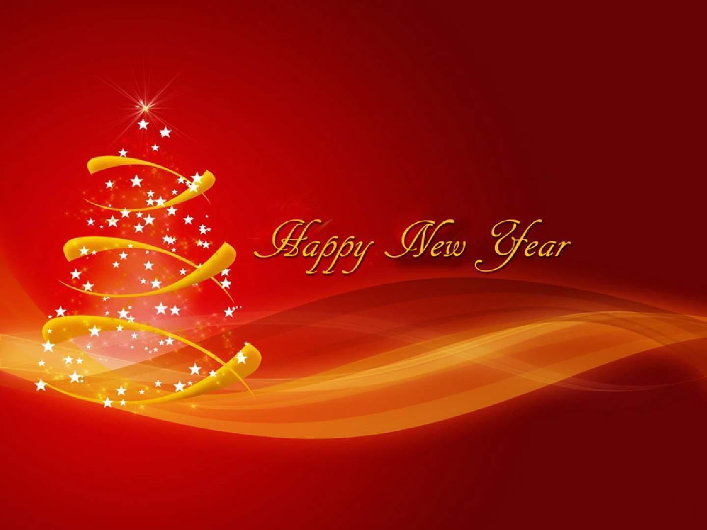 Happy New Year tree decoration free greeting card desktop