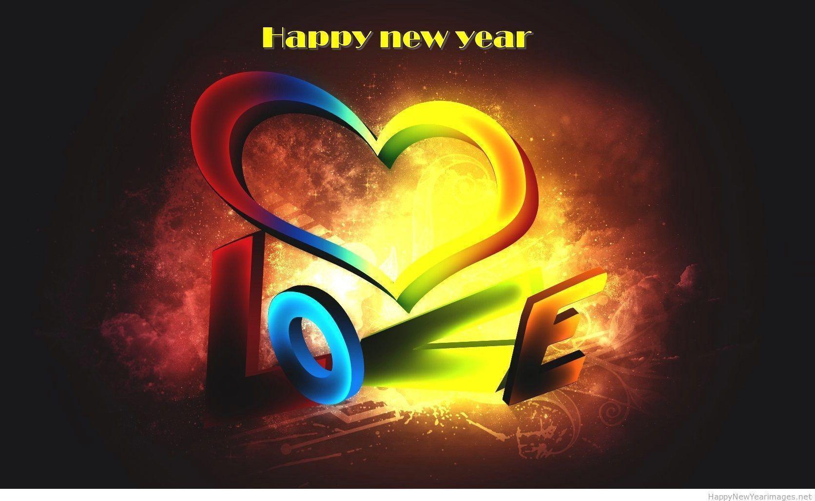 Awesome 3D Wallpaper happy new year 2015 with love