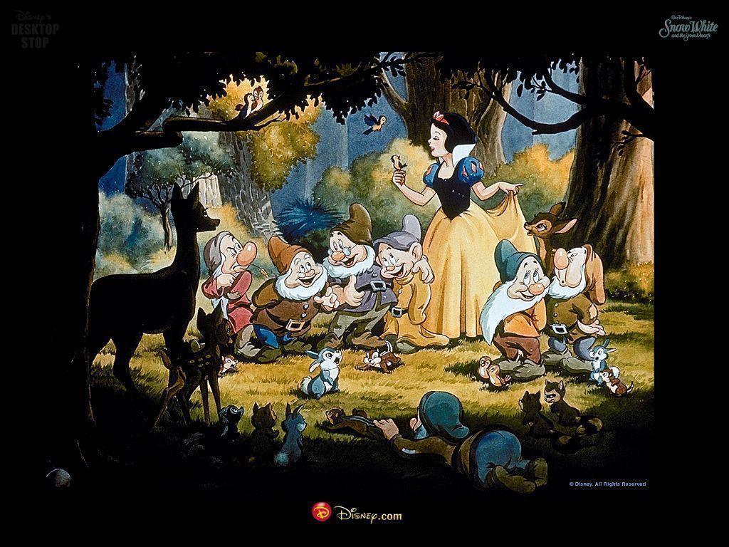 Snow White and the Seven Dwarfs Wallpaper White and
