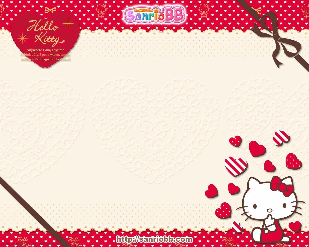 Hello Kitty Loft: Hello Kitty Red Heart Wallpaper