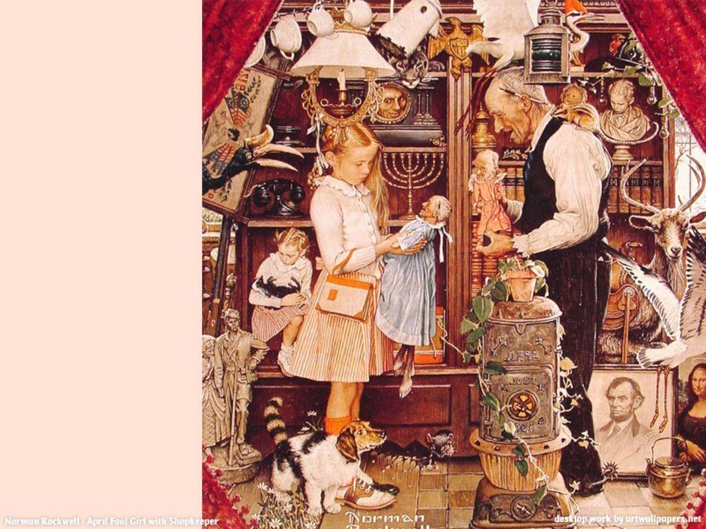 image For > Norman Rockwell Christmas Wallpaper