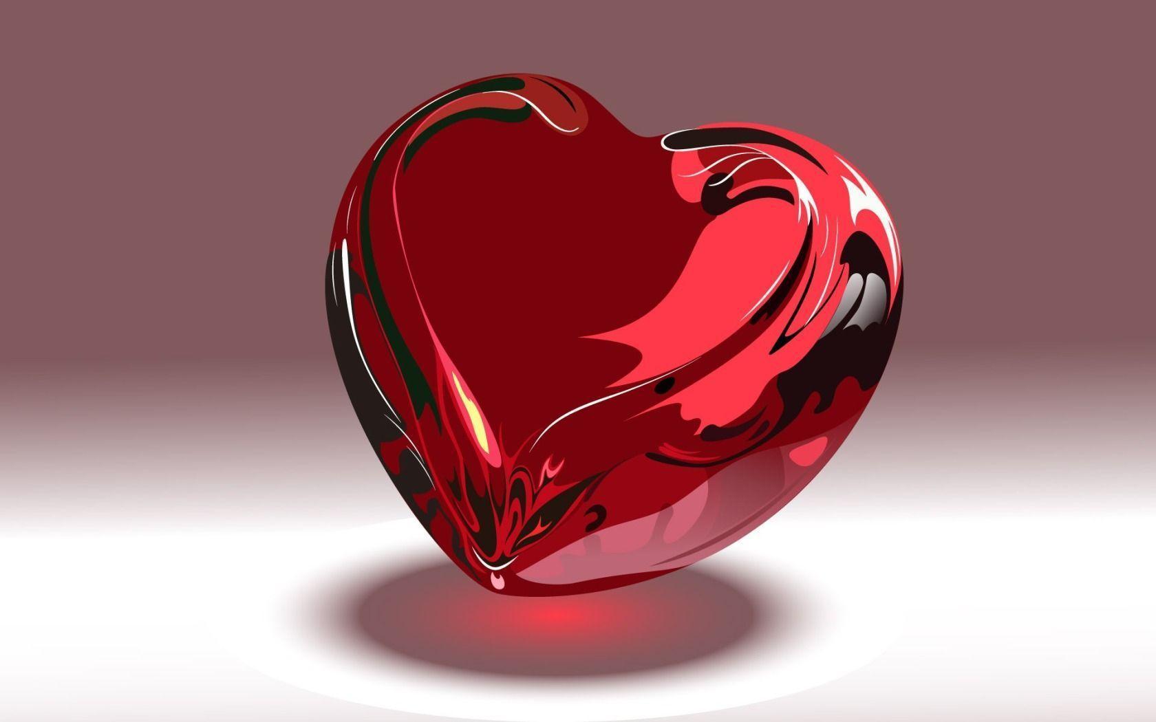 Shiny Red Heart widescreen wallpaper. Wide