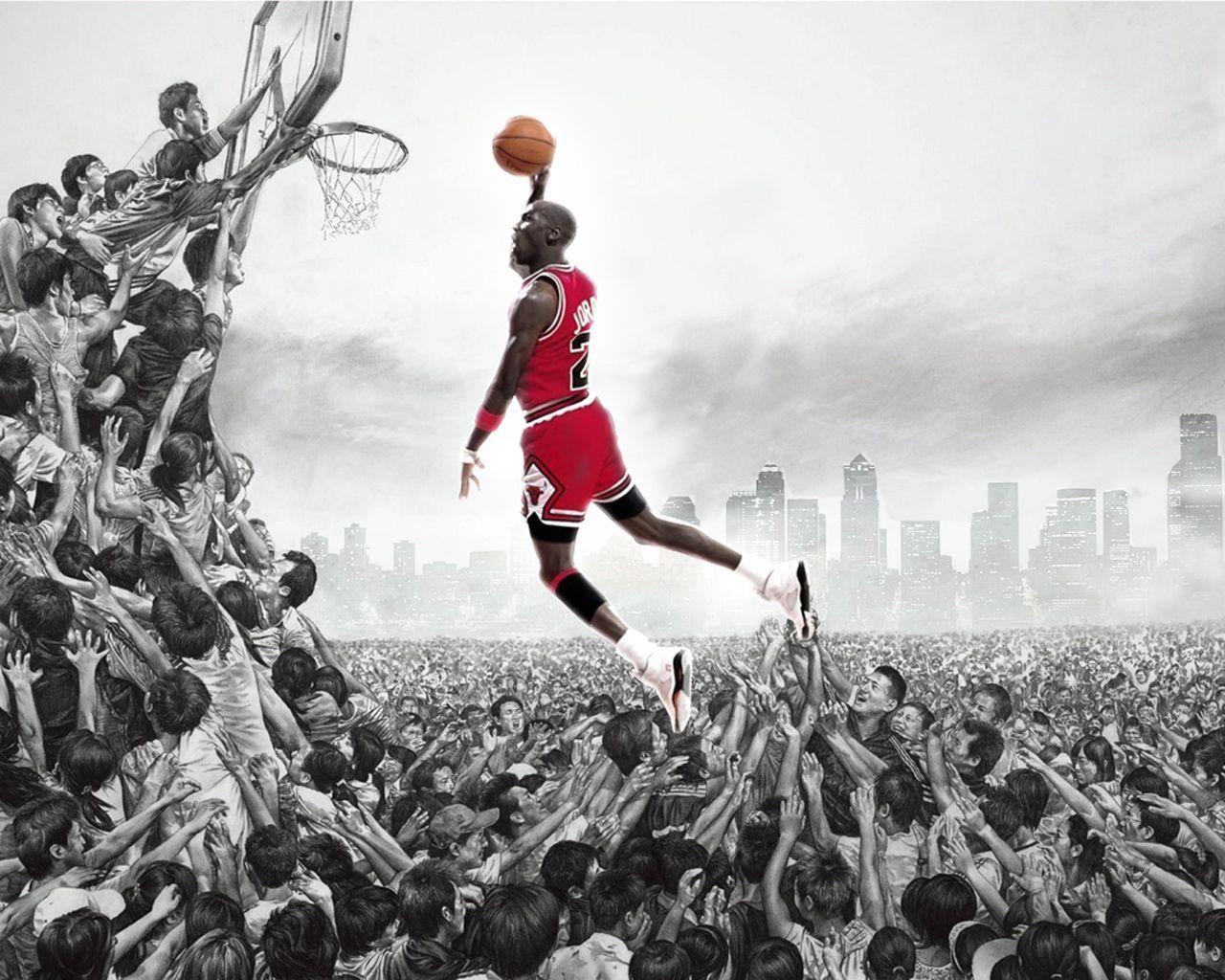 Basketball Wallpaper. Black Michael Jordan Logo Wallpaper