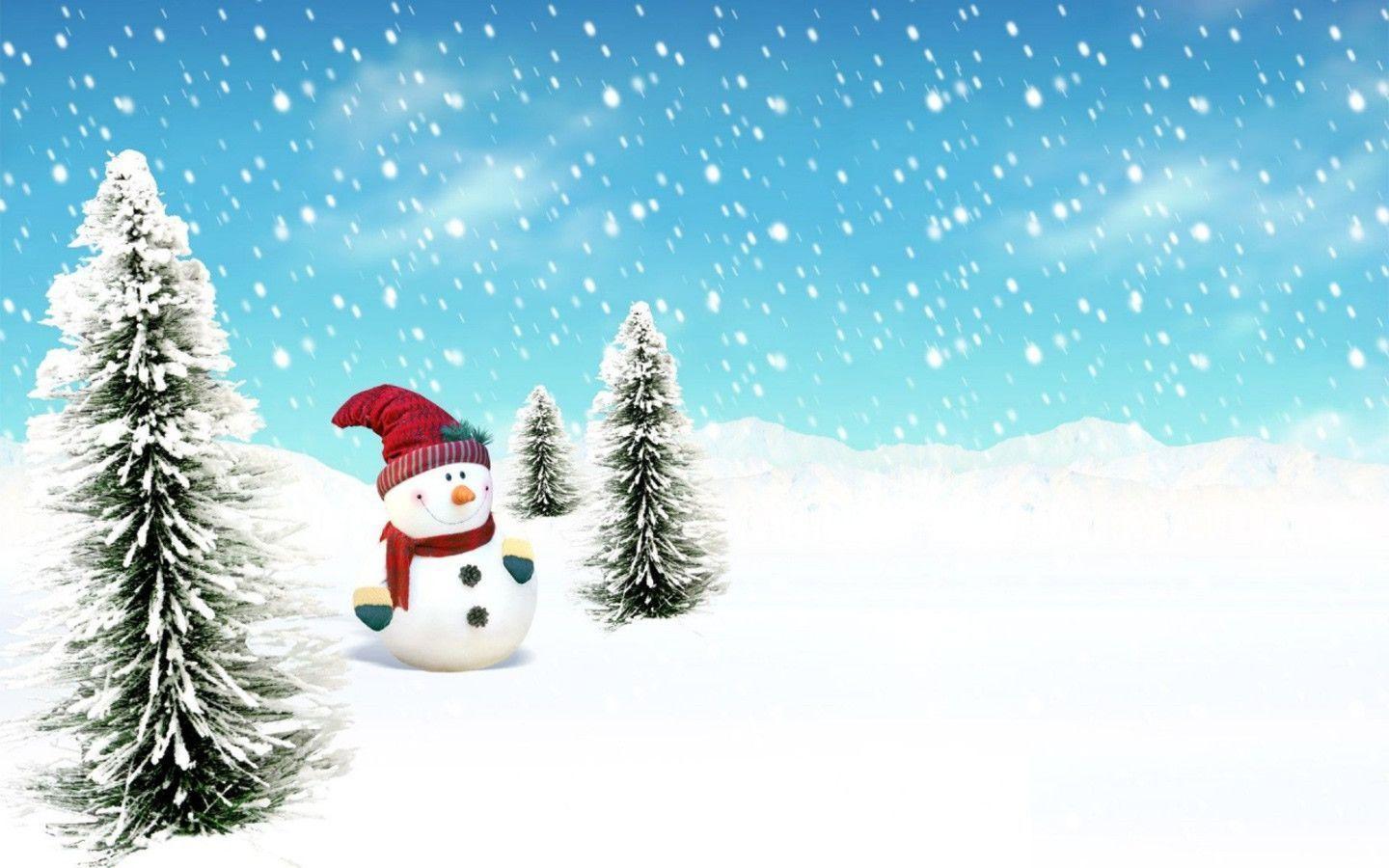 Free Christmas Snowman in Snow wallpaper Wallpaper