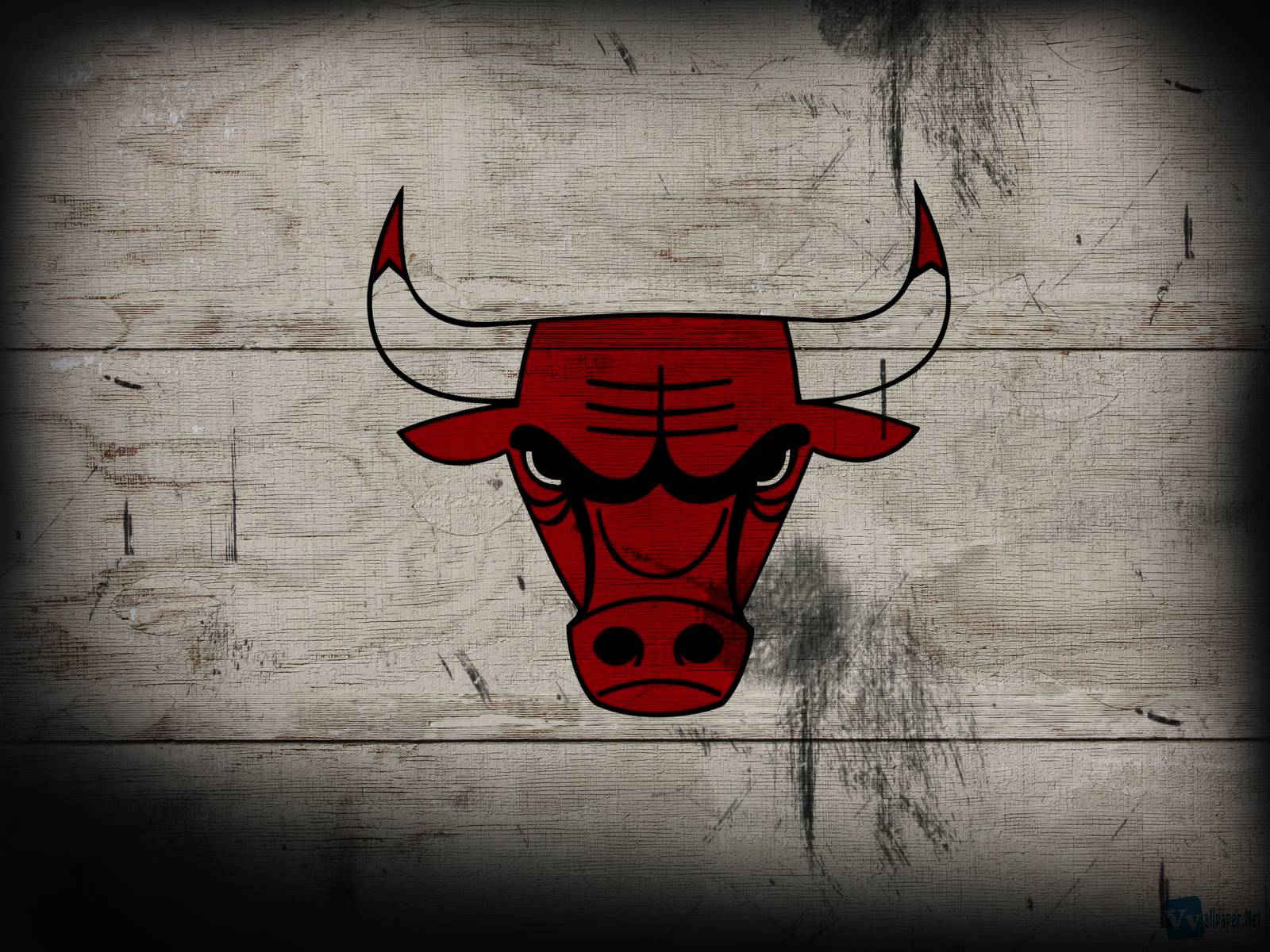 Chicago Bulls Logo on Wood Texture HD Desktop Wallpaper Super HD