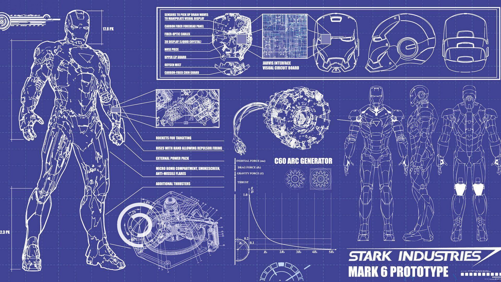 Iron Man blueprint wallpaper #