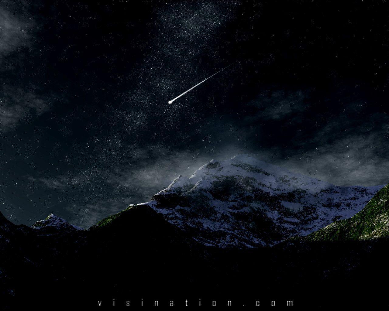 Shooting Star Sky Dark Wallpaper and Picture. Imageize: 288 kilobyte