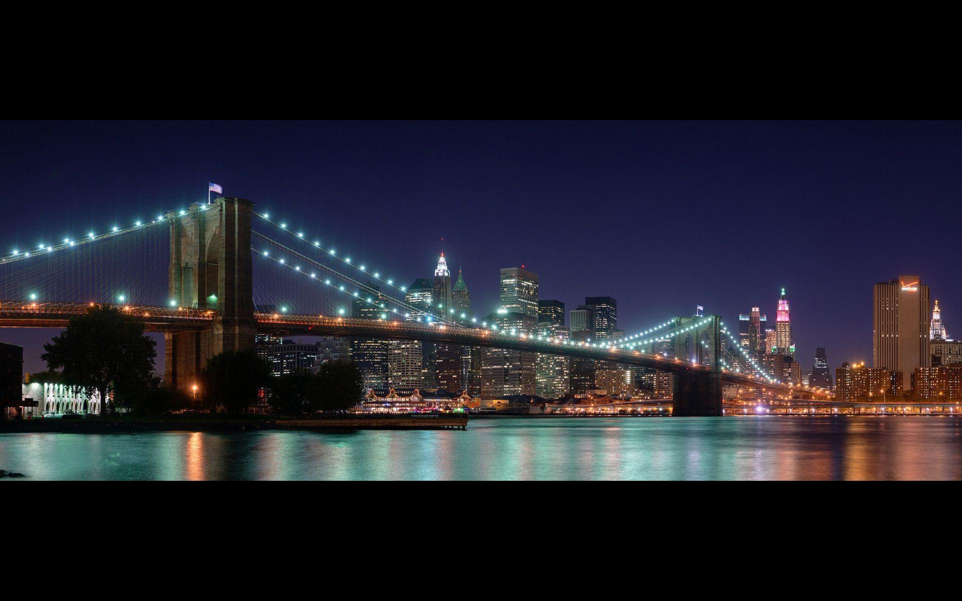 HD Brooklyn Bridge New York Panorama Wallpaper