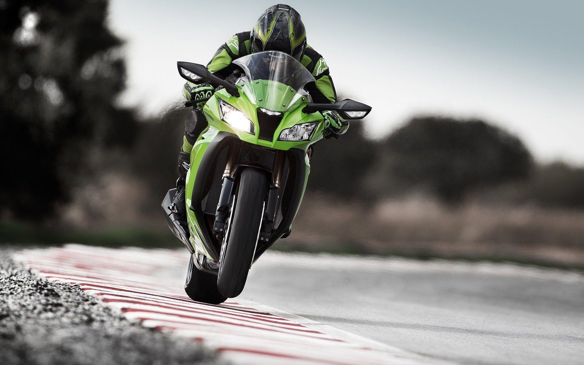 Motorcycle Kawasaki Ninja ZX 10R Speed Track HD Wallpaper