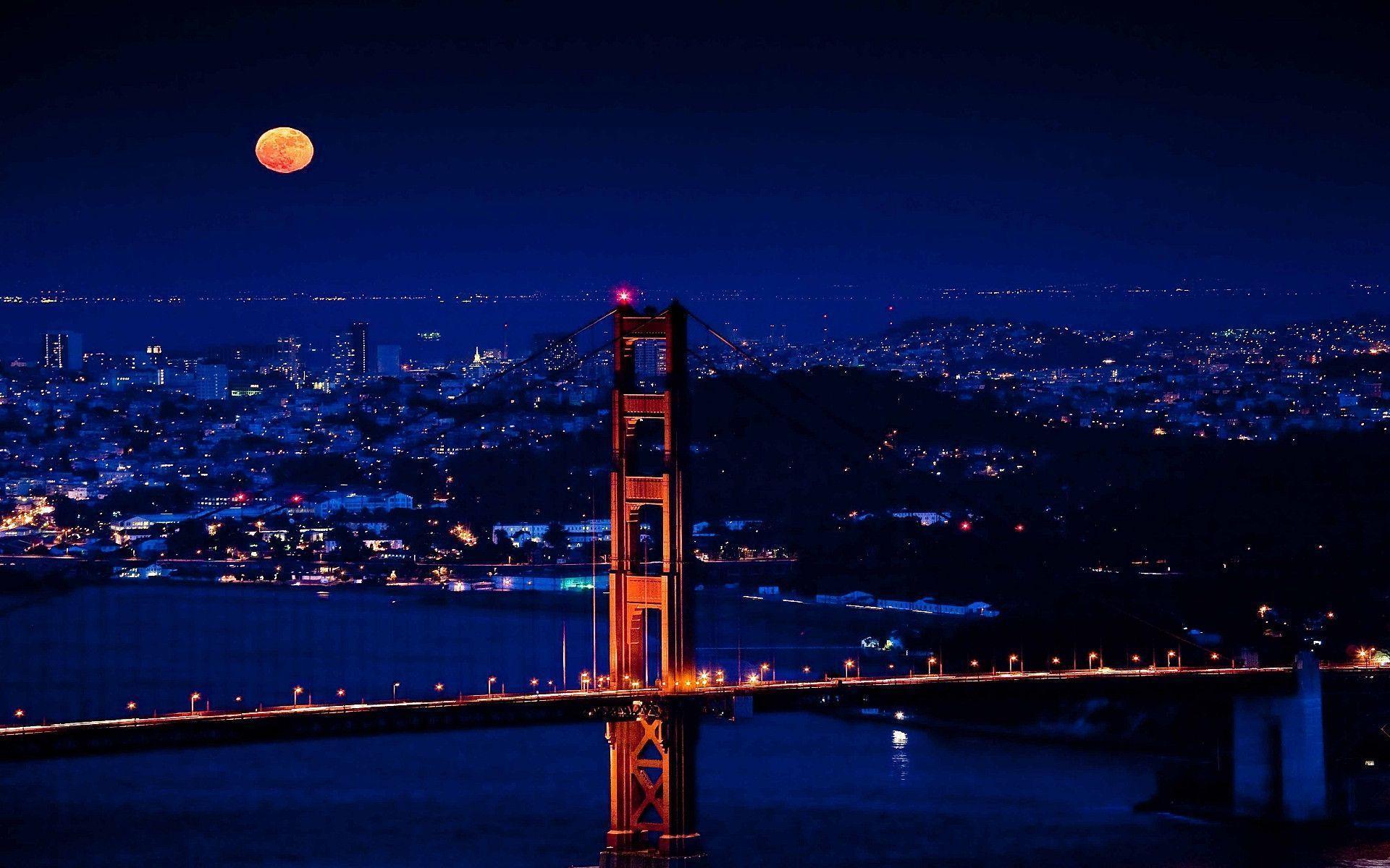 image For > Golden Gate Bridge Sunset Wallpaper