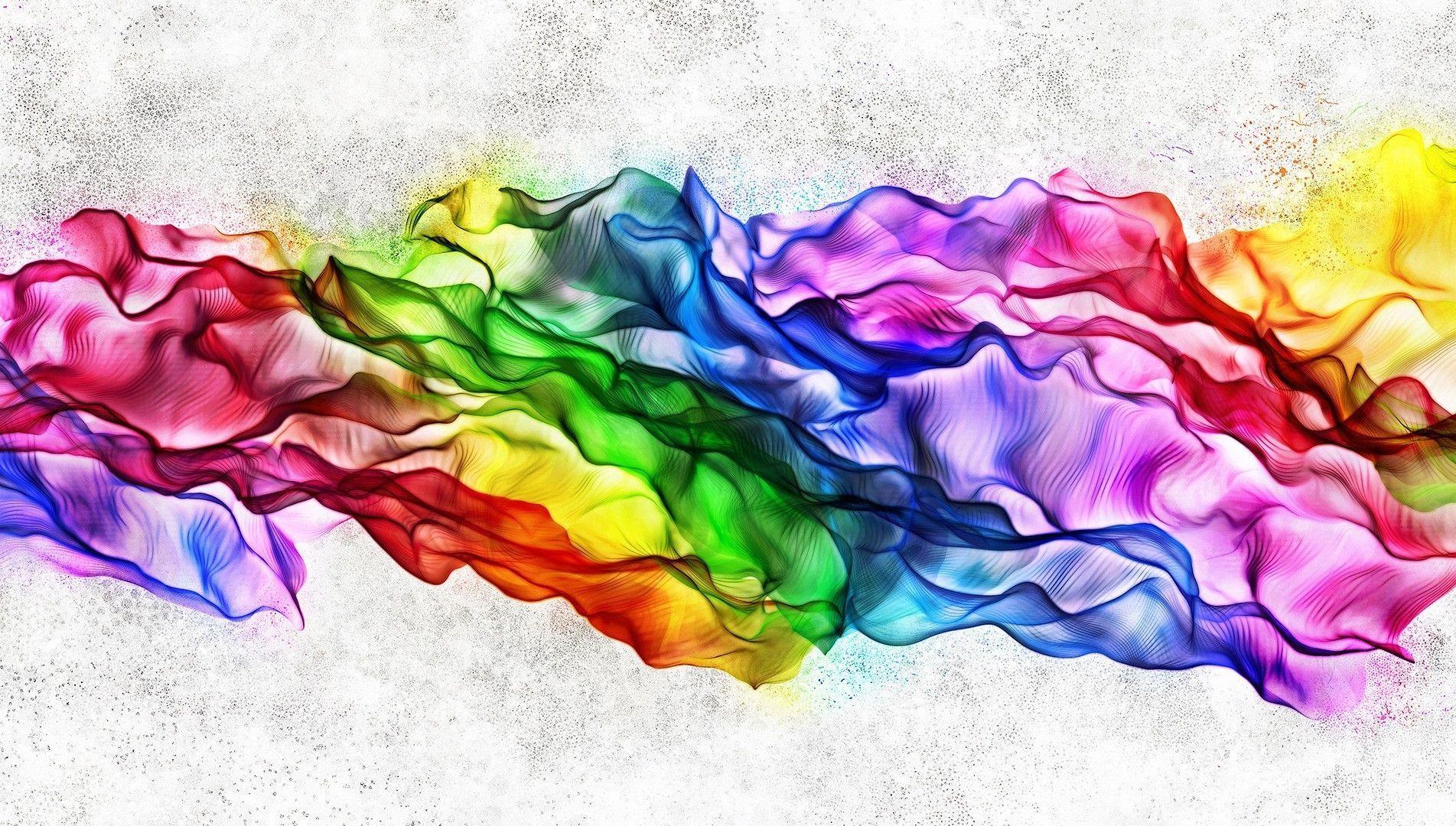 Abstract Silk in Rainbow Colors Wallpaper and