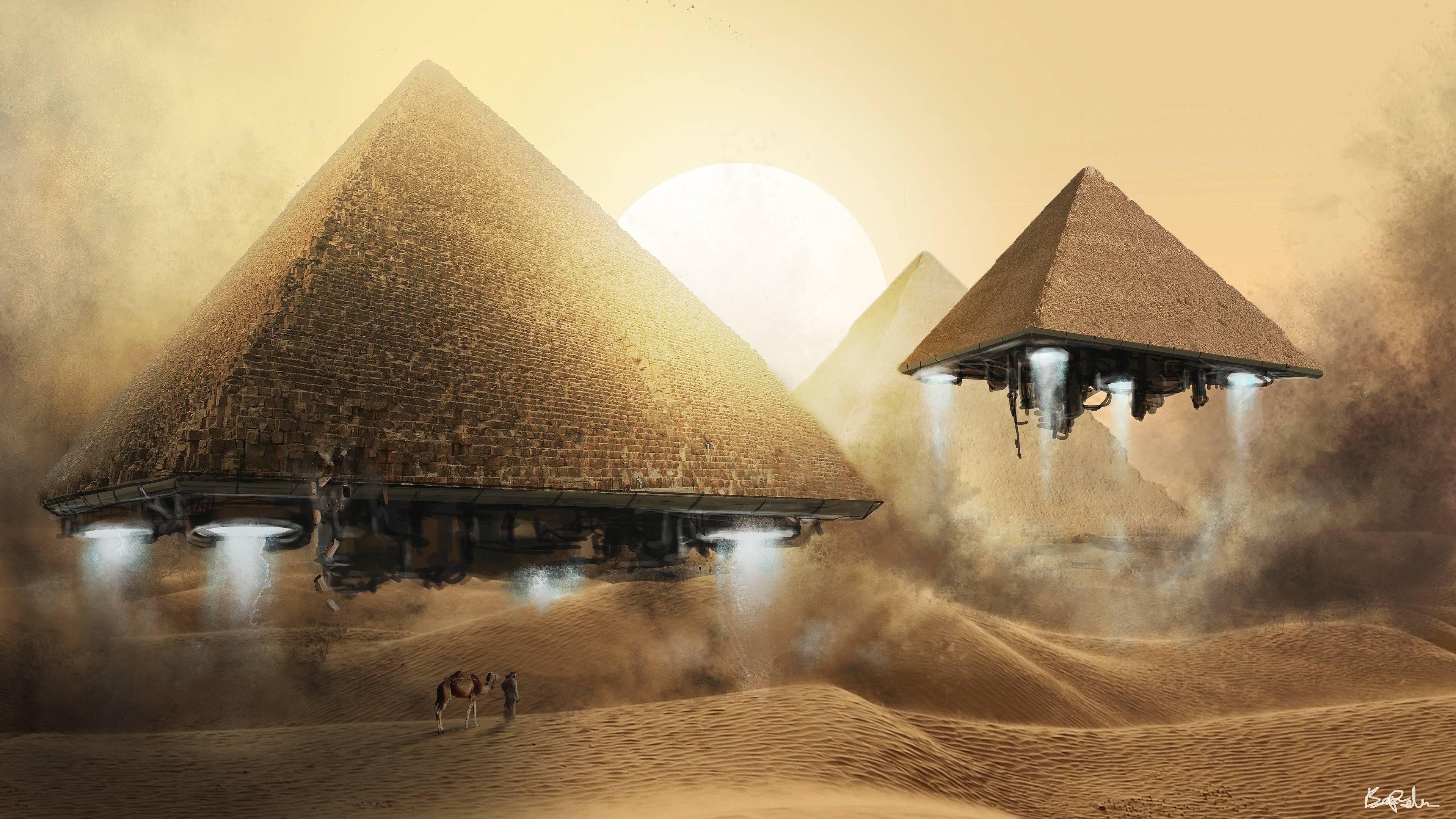 Download wallpaper pyramids, Giza, farewell free desktop wallpaper