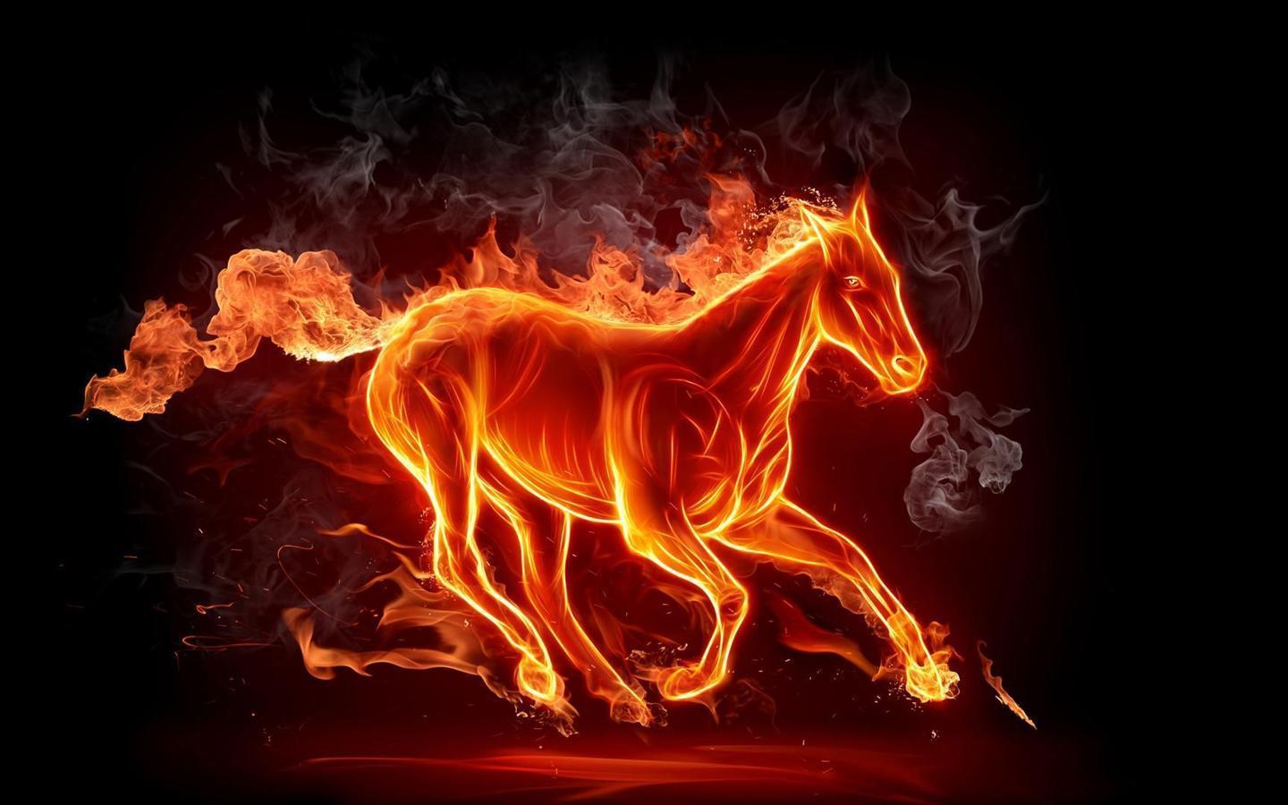 Cool Flame Horse Background