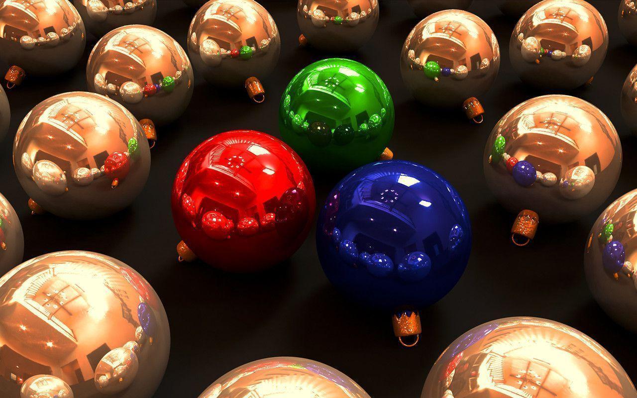 3D Christmas Balls Wallpaper HD