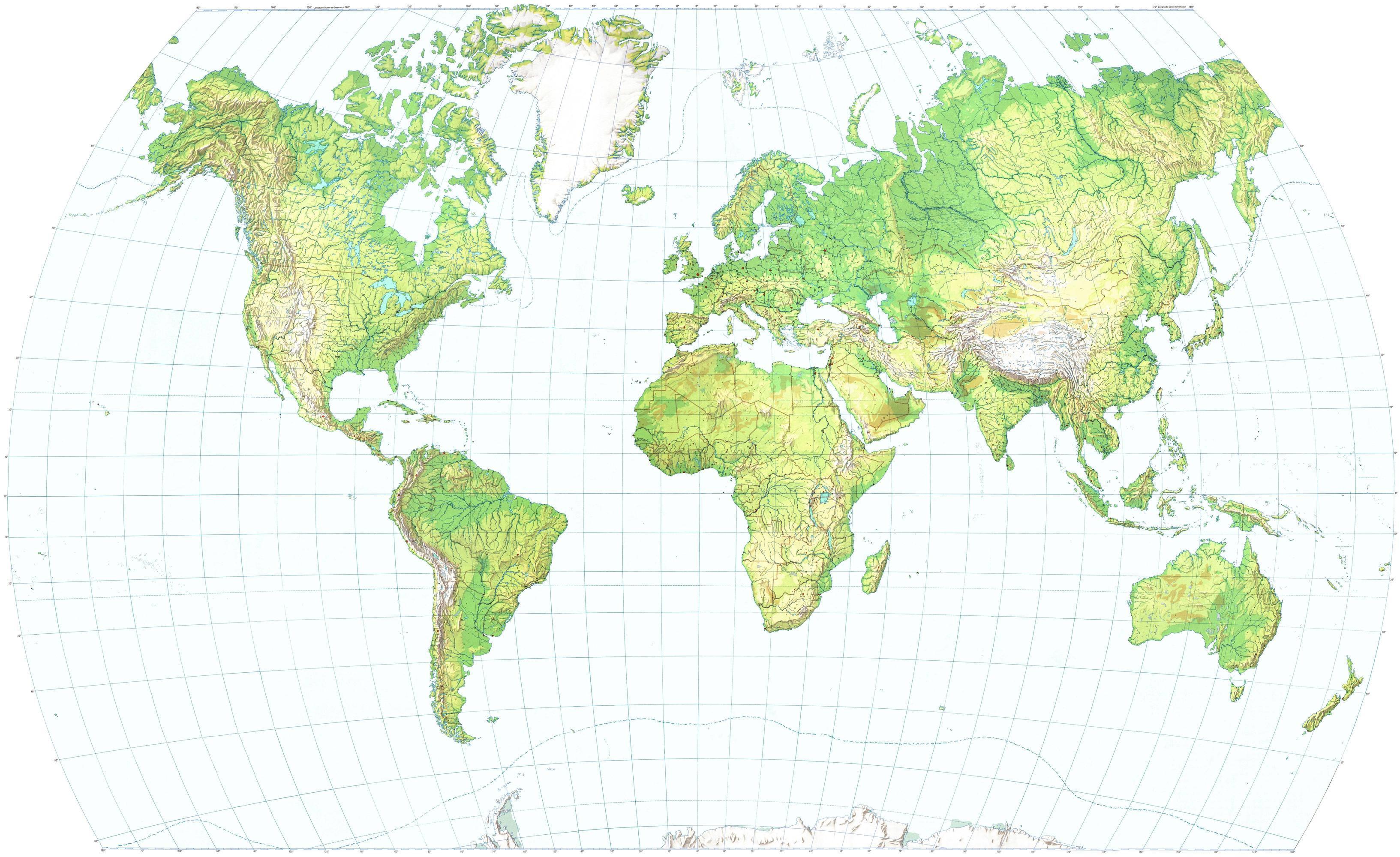 Simple World Map High Resolution Map Of World