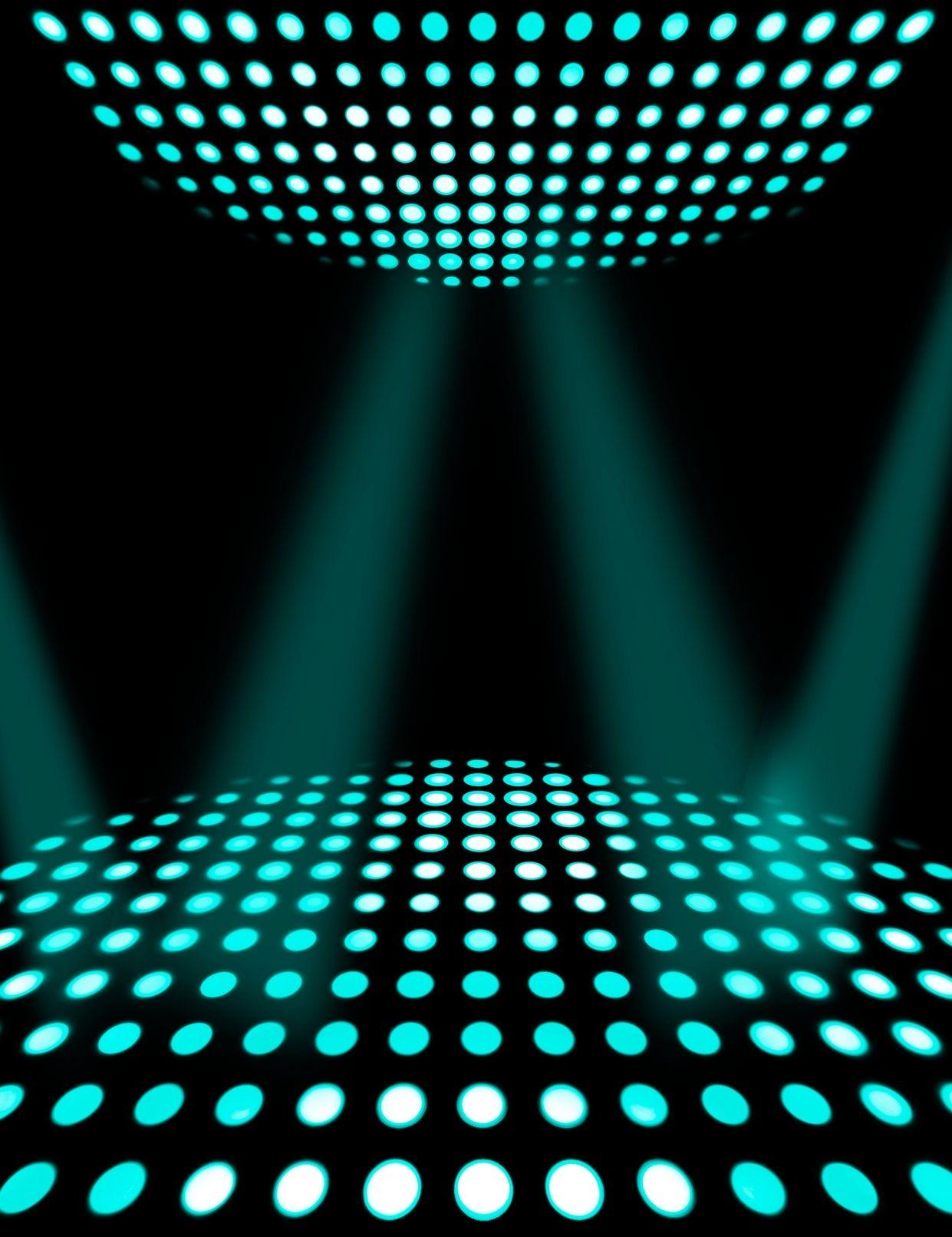 Dance floor disco poster background. Cyan spotlights Ego