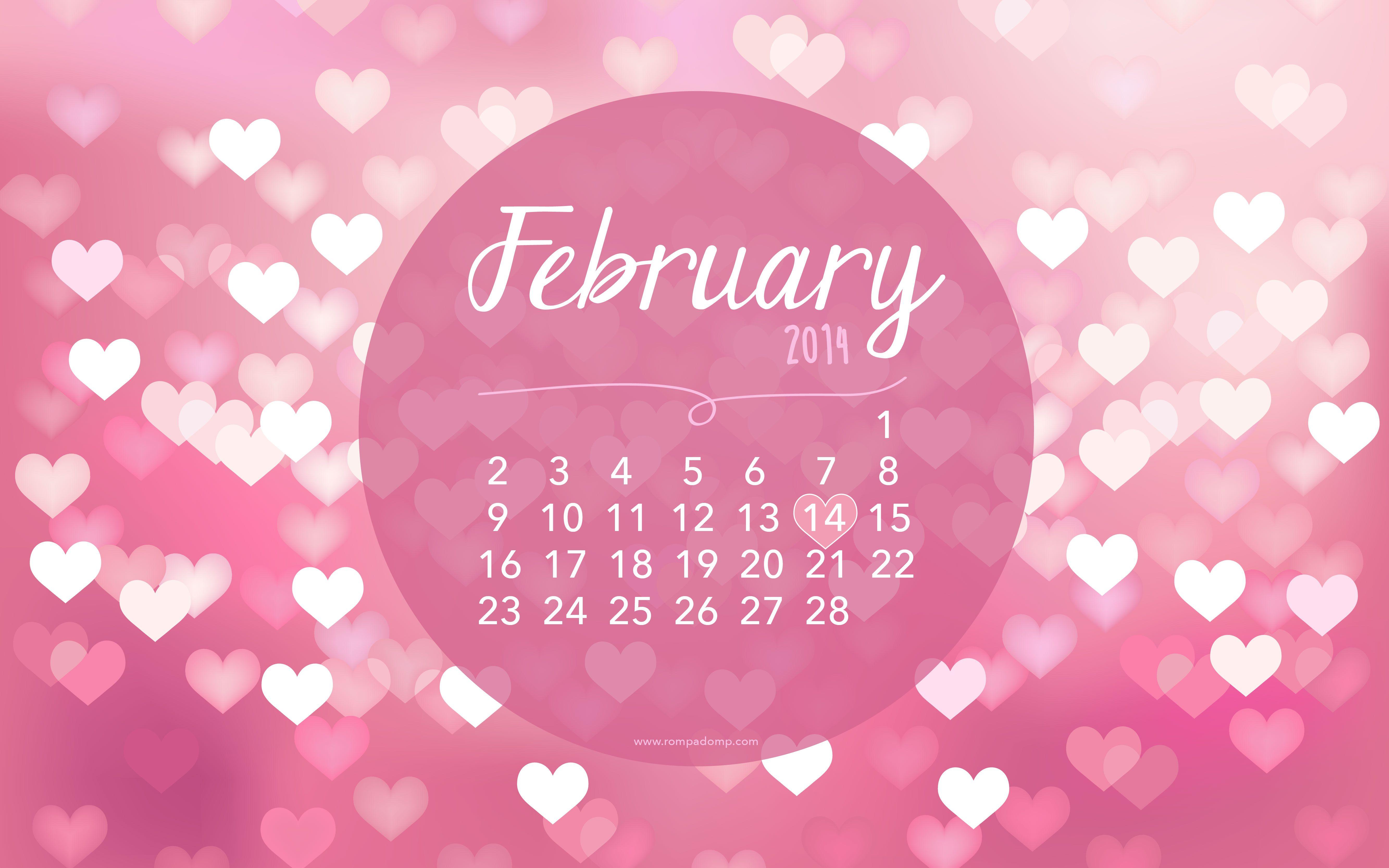 February Wallpaper Calendar Sonni Elfrieda