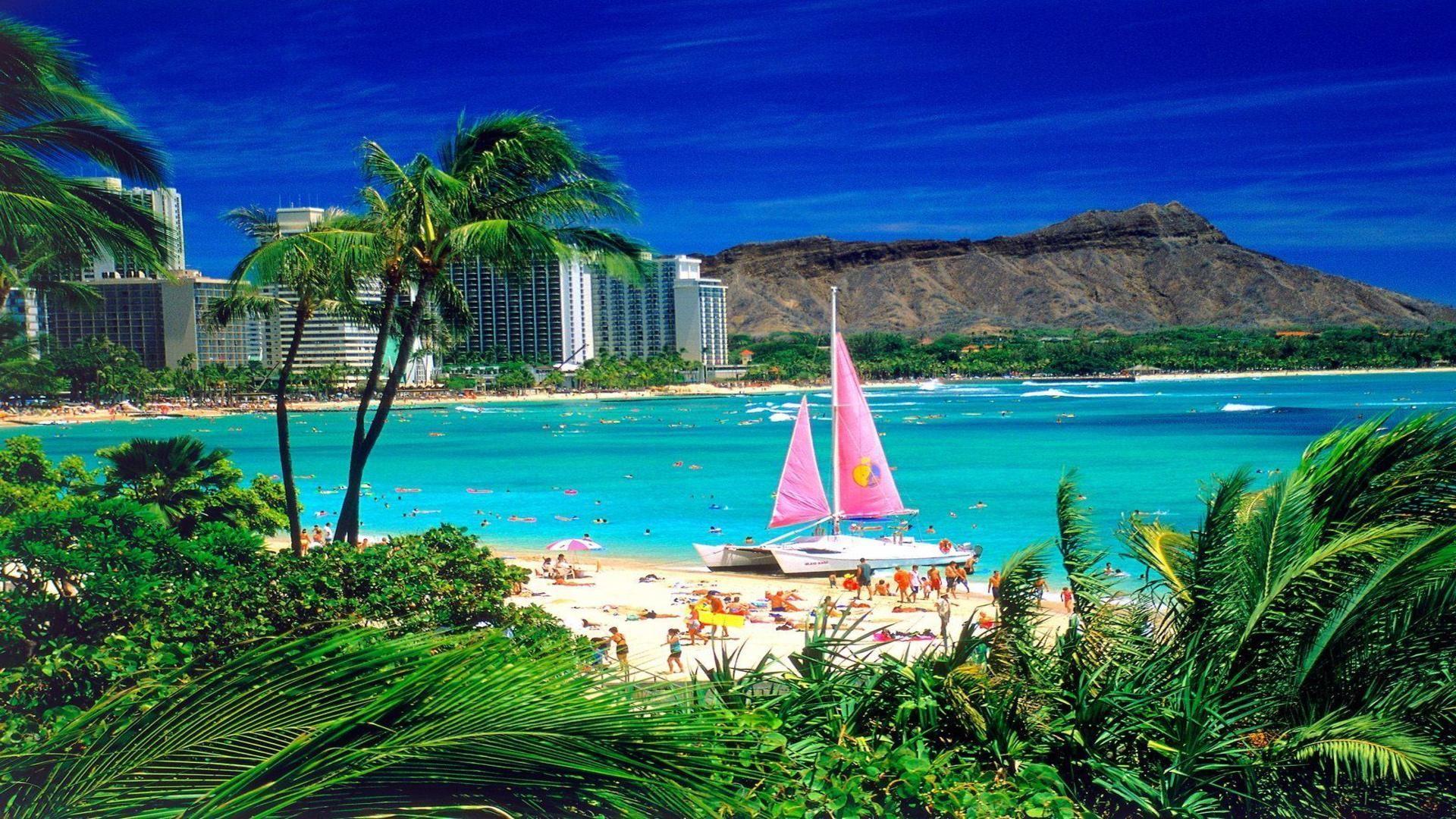 Waikiki oahu Hawaii nice scenic free desktop background