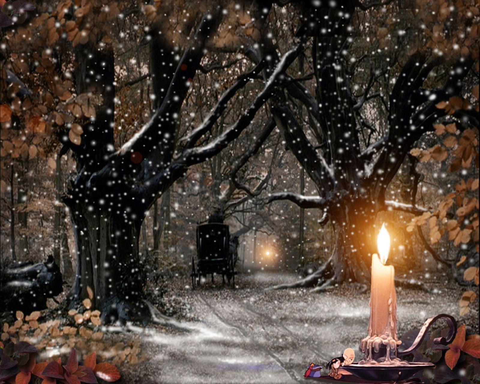 Snow Christmas Scene En Img Com Wallpaper