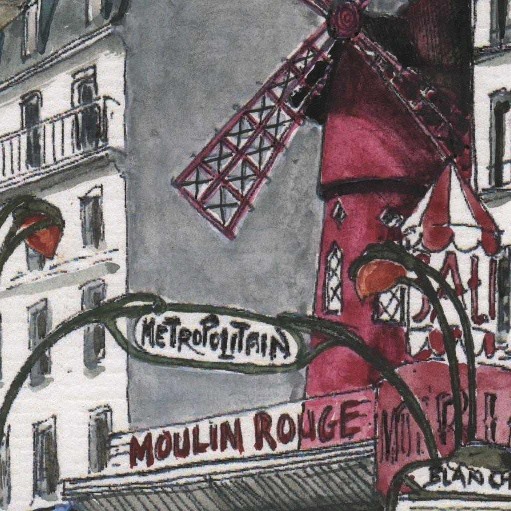 NON WOVEN PAPER WALLPAPER MOULIN ROUGE CROQUIS DE PARIS COLLECTION