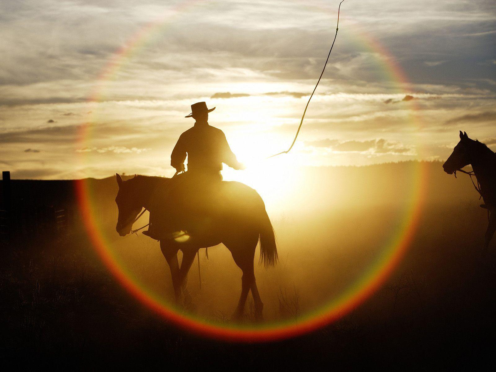 Free wallpaper Ponderosa ranch seneca oregon cowboy on horse